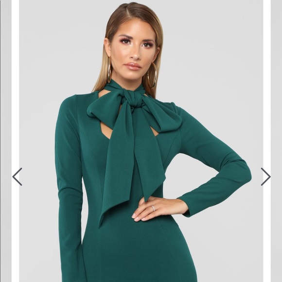 Fashion Nova Just The Way I Am midi Dress - Hunter - Picture 2 of 10